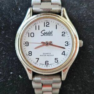 Vintage Speidel Express Women Wristwatch Quartz Analog Silver Tone Wrist Watch